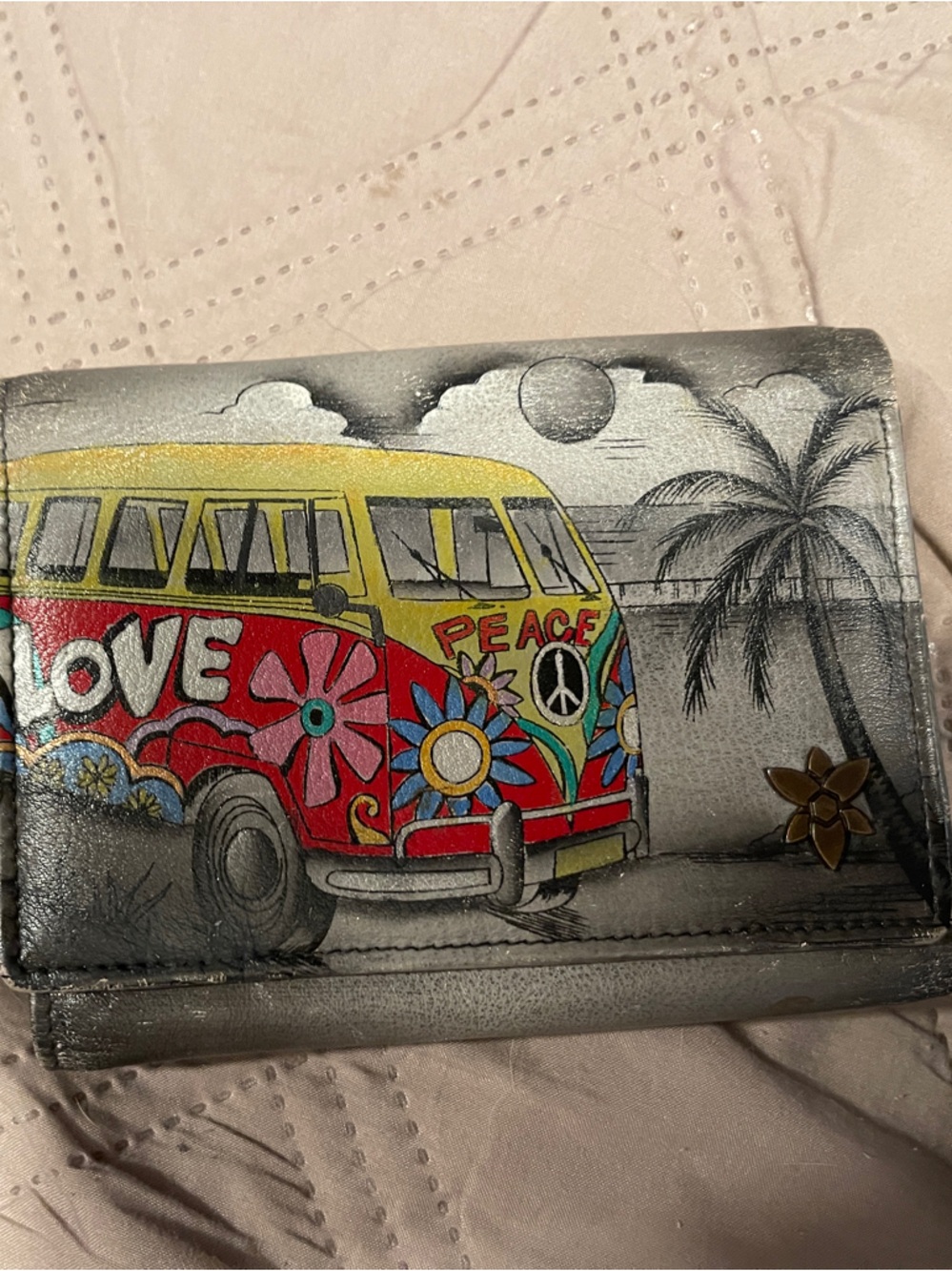 Colorful Love & Peace VW Bus Wallet - Multicolor